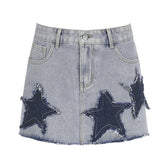 Jeansrock mit Sternenmuster von Downtown Girl